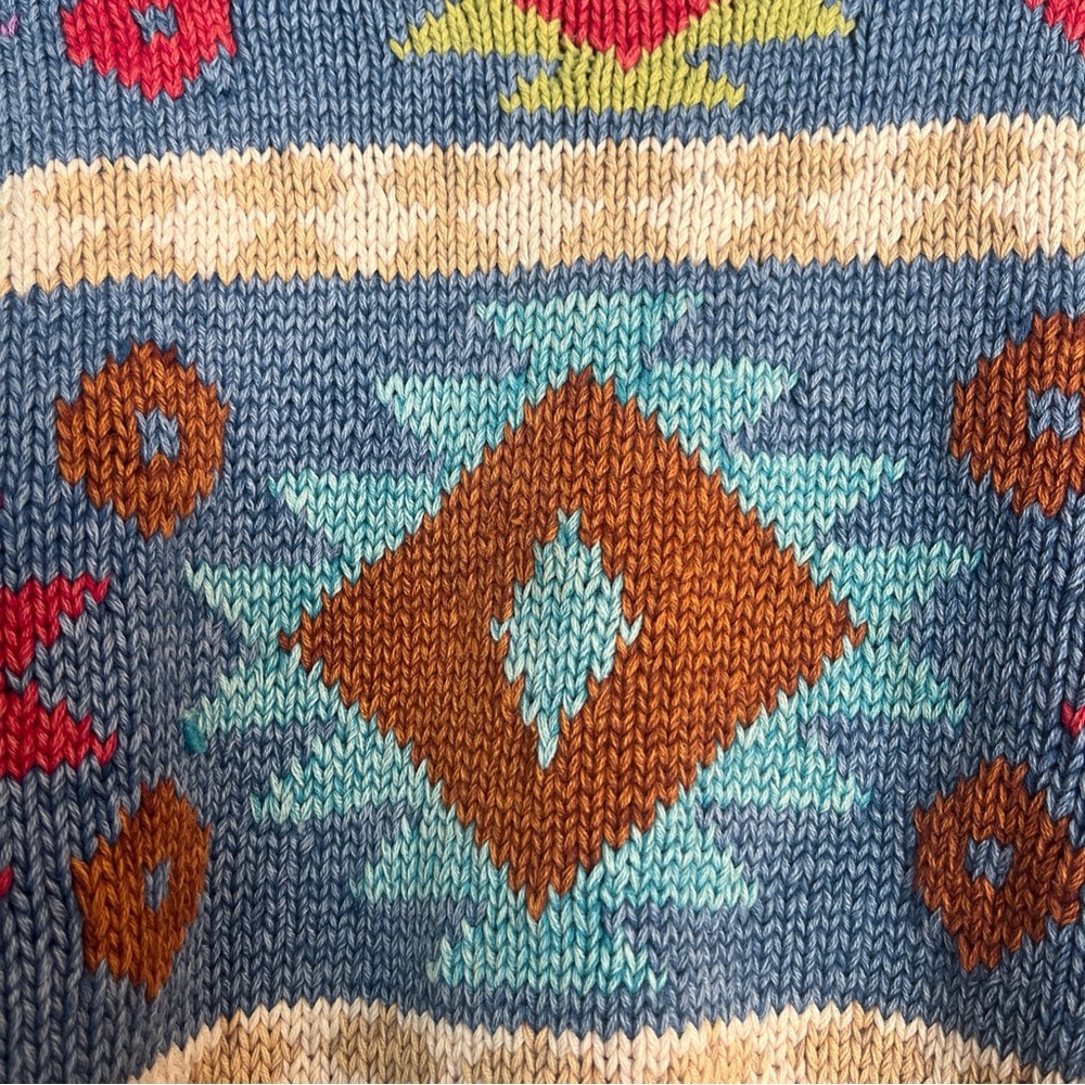 Structure Multicolor Geometric Sweater Aztec Print Heavy Blue - Picture 4 of 12